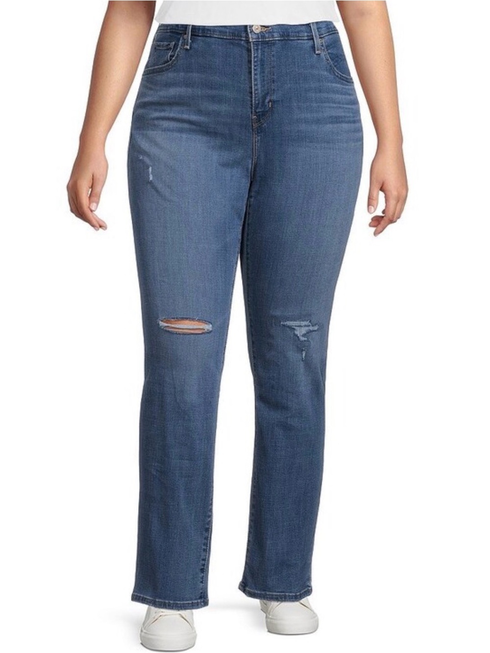 Levi's Straight-Leg Jeans in Blue with Light Distress